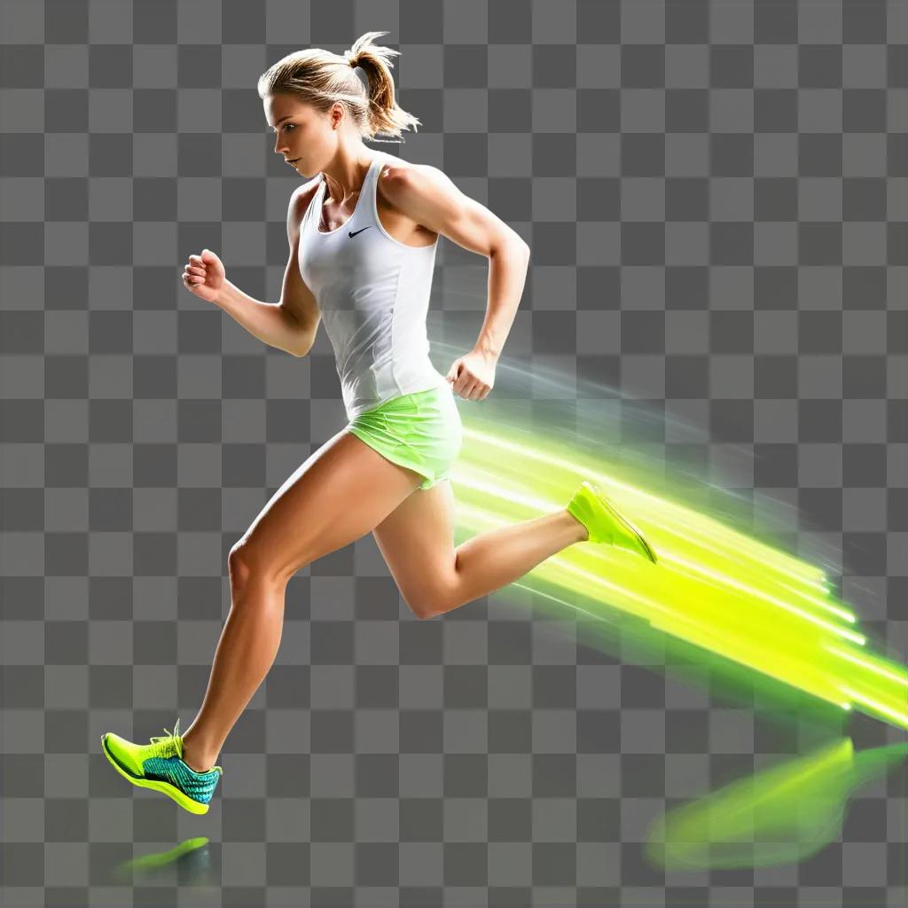 female athlete in motion on a track