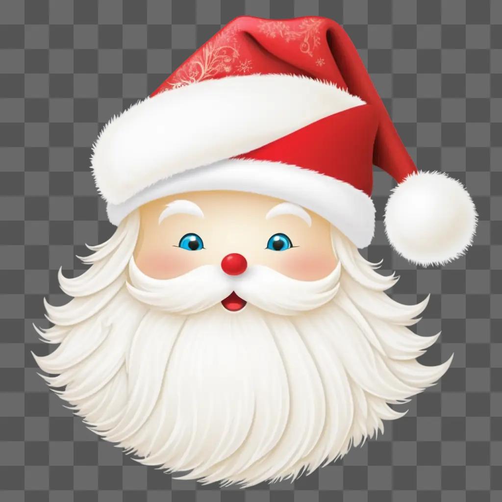 festive Santa hat on a cartoon Santas face