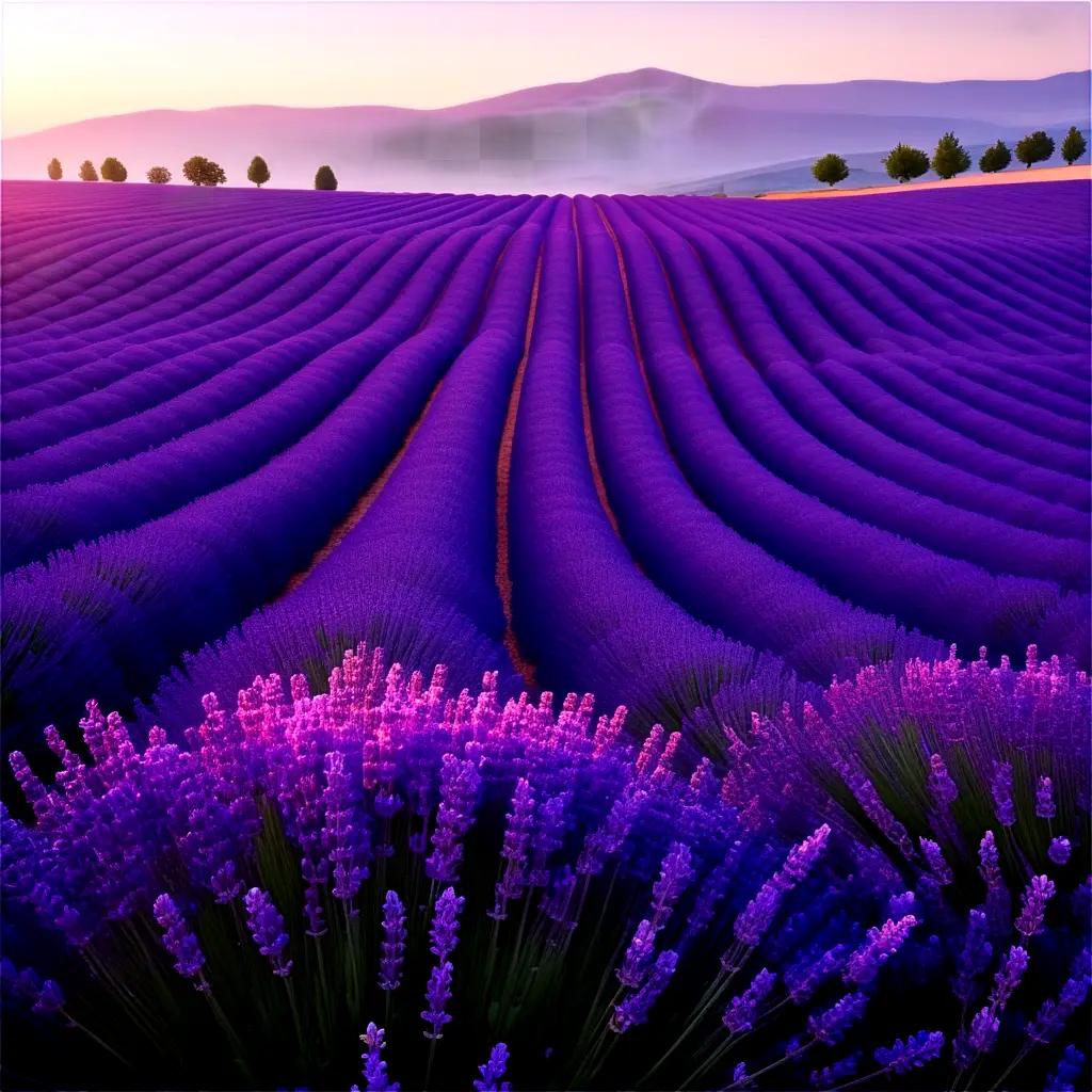 field of lavender with mountains in the background