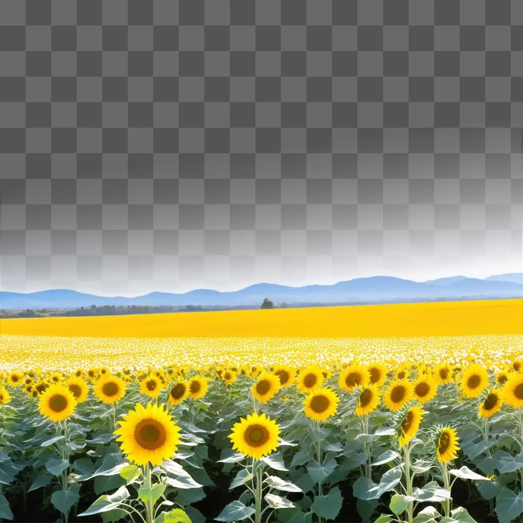 field of yellow sunflowers in a valley