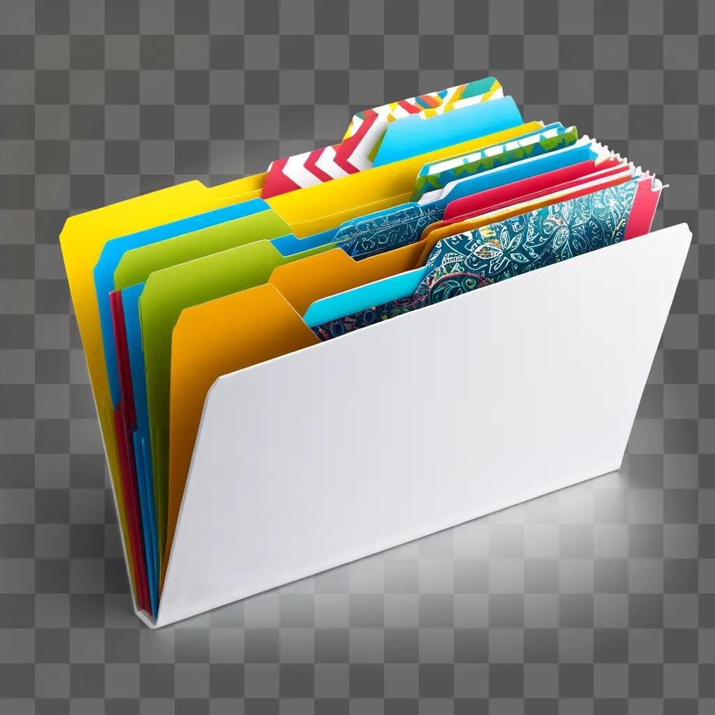 file folder is organized with various colored folders