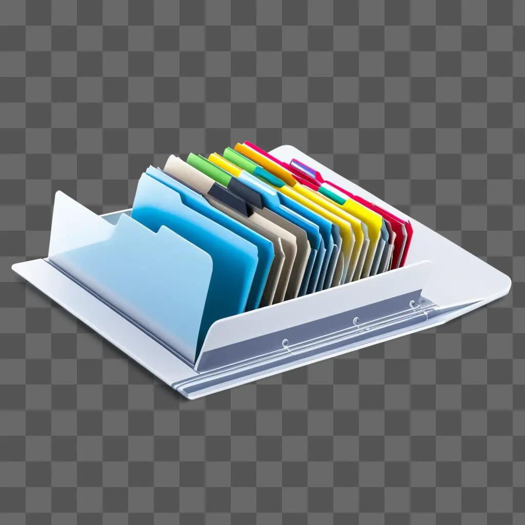 file folder with colorful folders inside