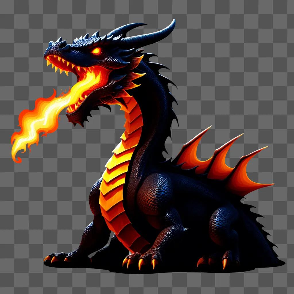 fire breathing dragon with its tongue out