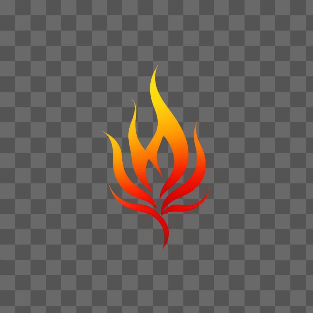 fire clipart on orange background