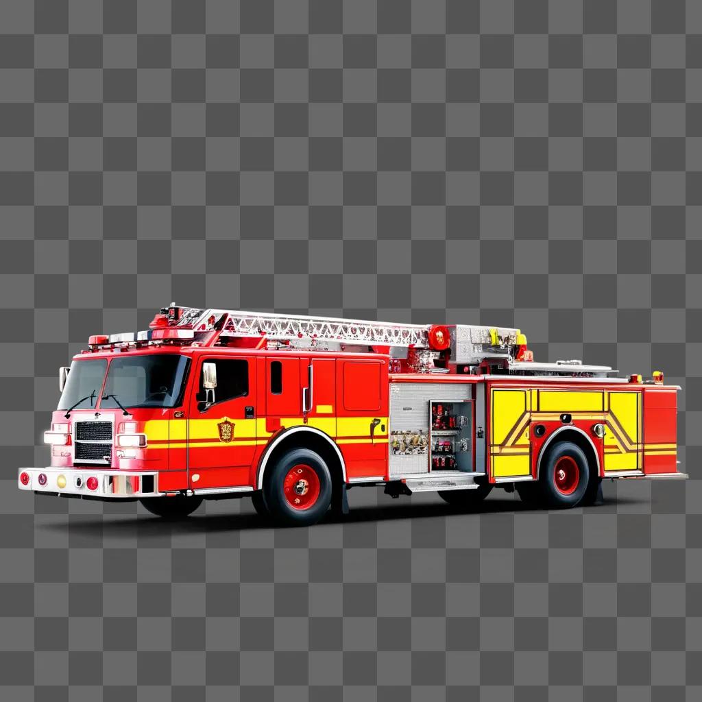 fire truck with a red and yellow exterior