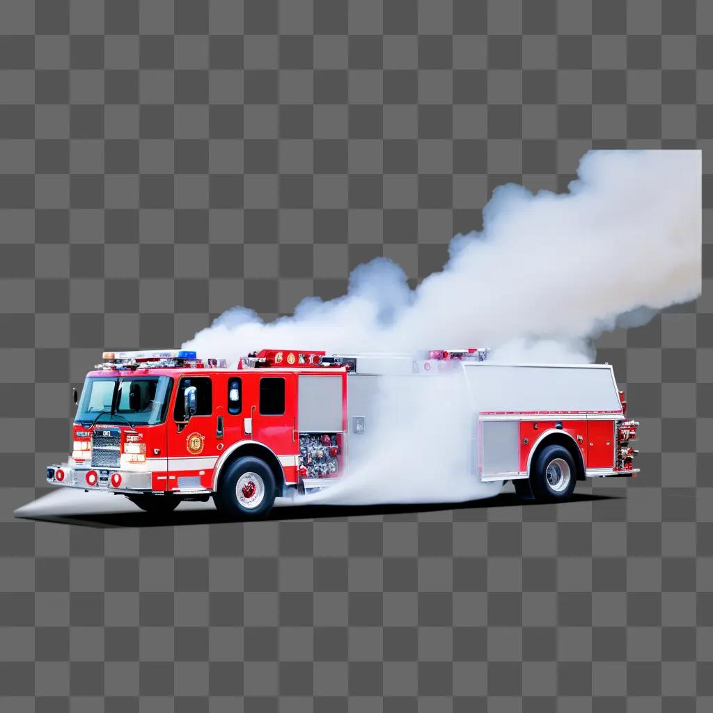 firetruck with smoke coming out of it