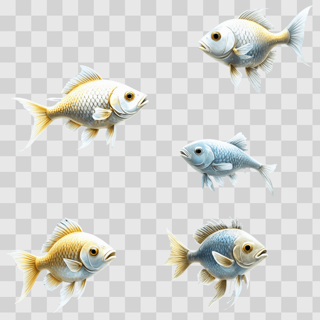 fish drawing for kids A set of fish swimming against a white background