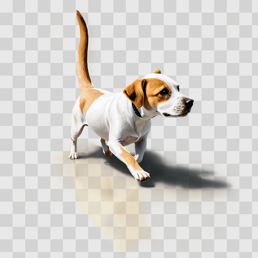 fish drawing realistic A dog walks on a beige background