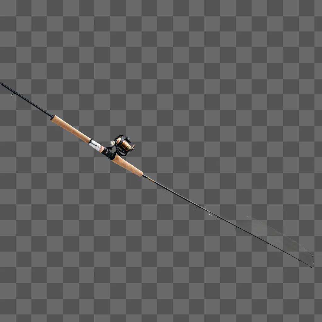 fishing rod and reel with a handle on the end