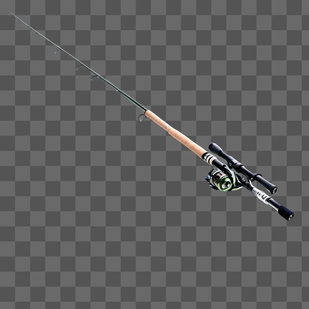 fishing rod is lit up against a gray background