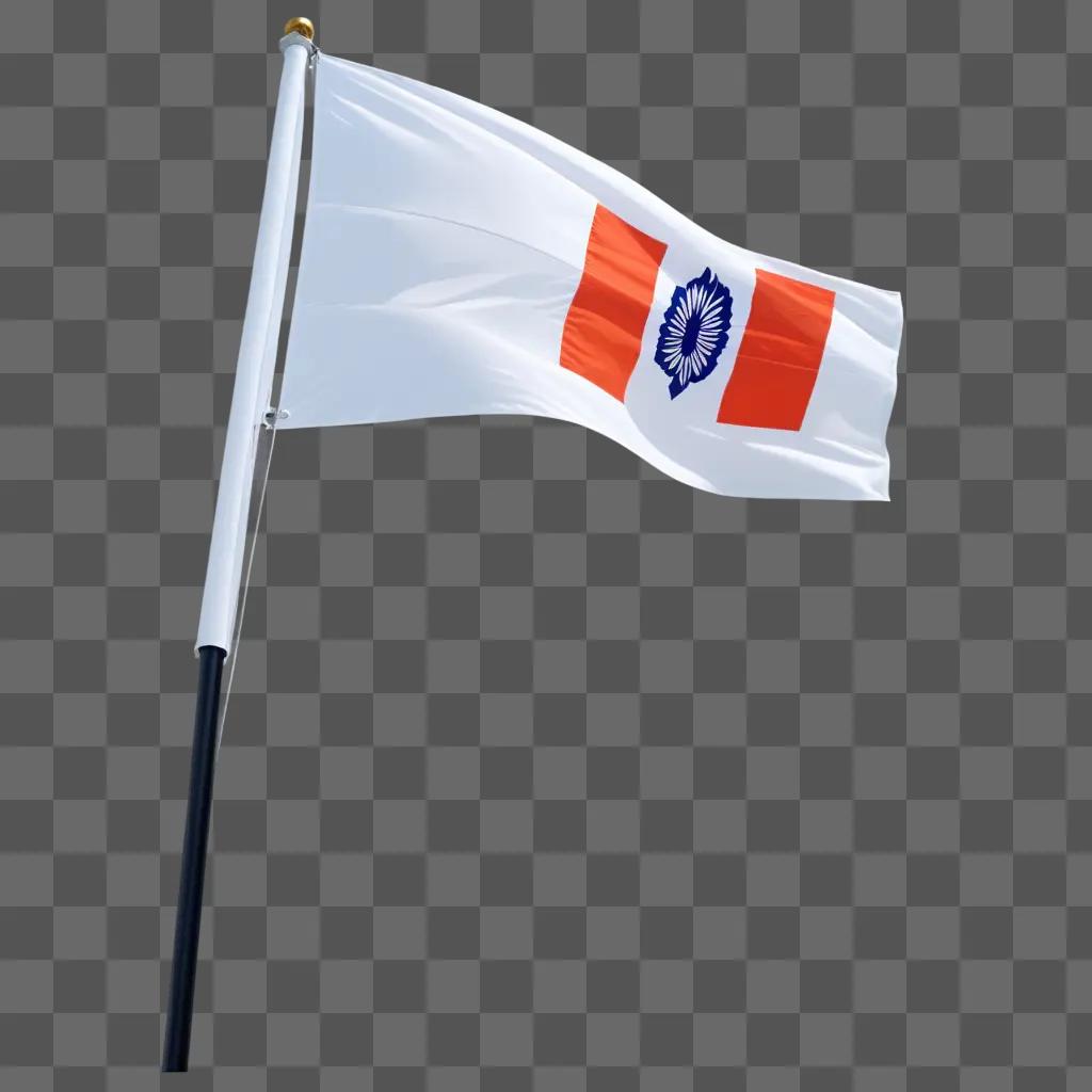 flag with a transparent background flutters in the wind