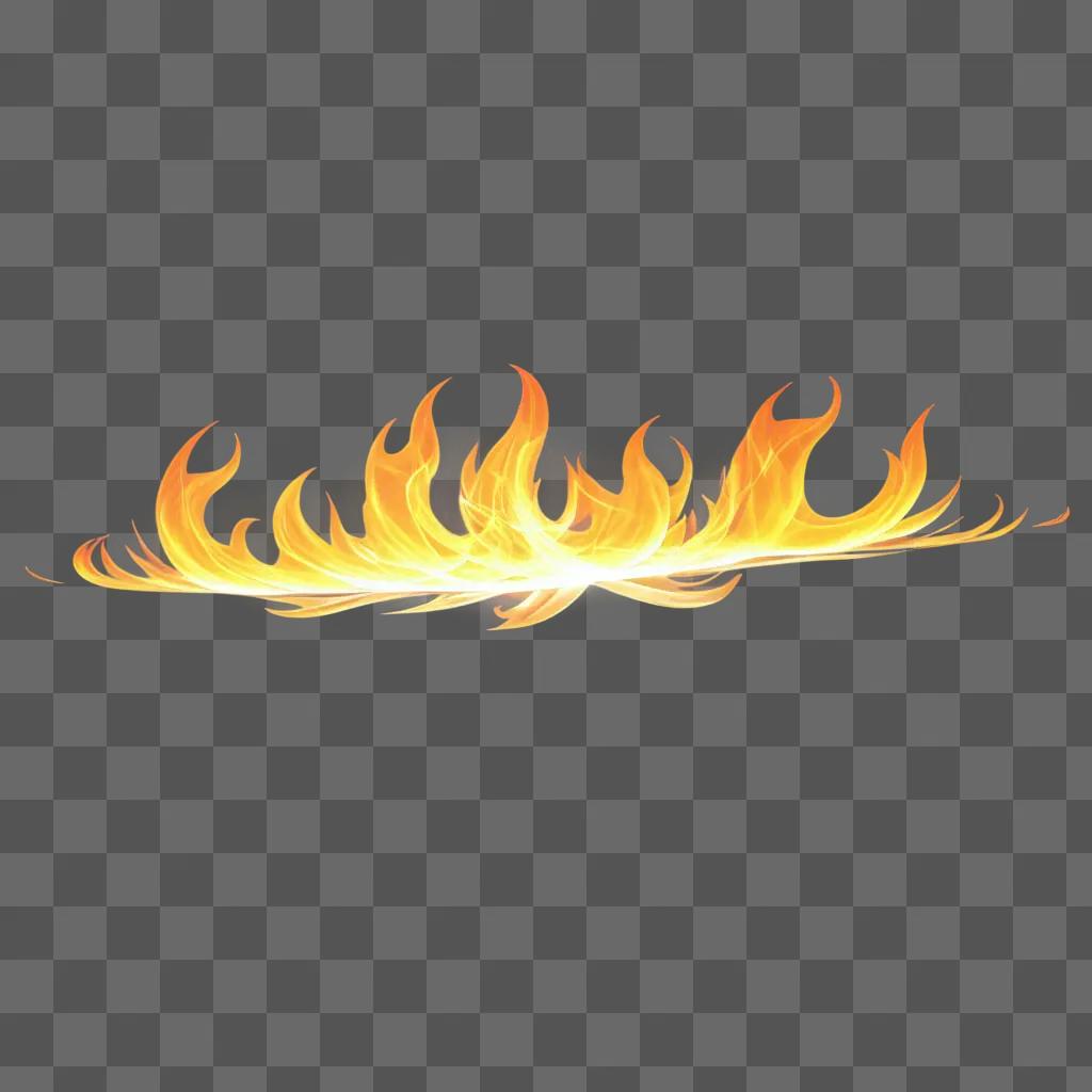 flame appears transparent against a yellow background