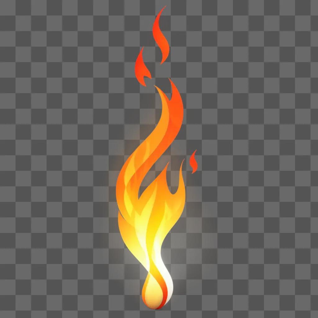 flame with transparent edges on a yellow background