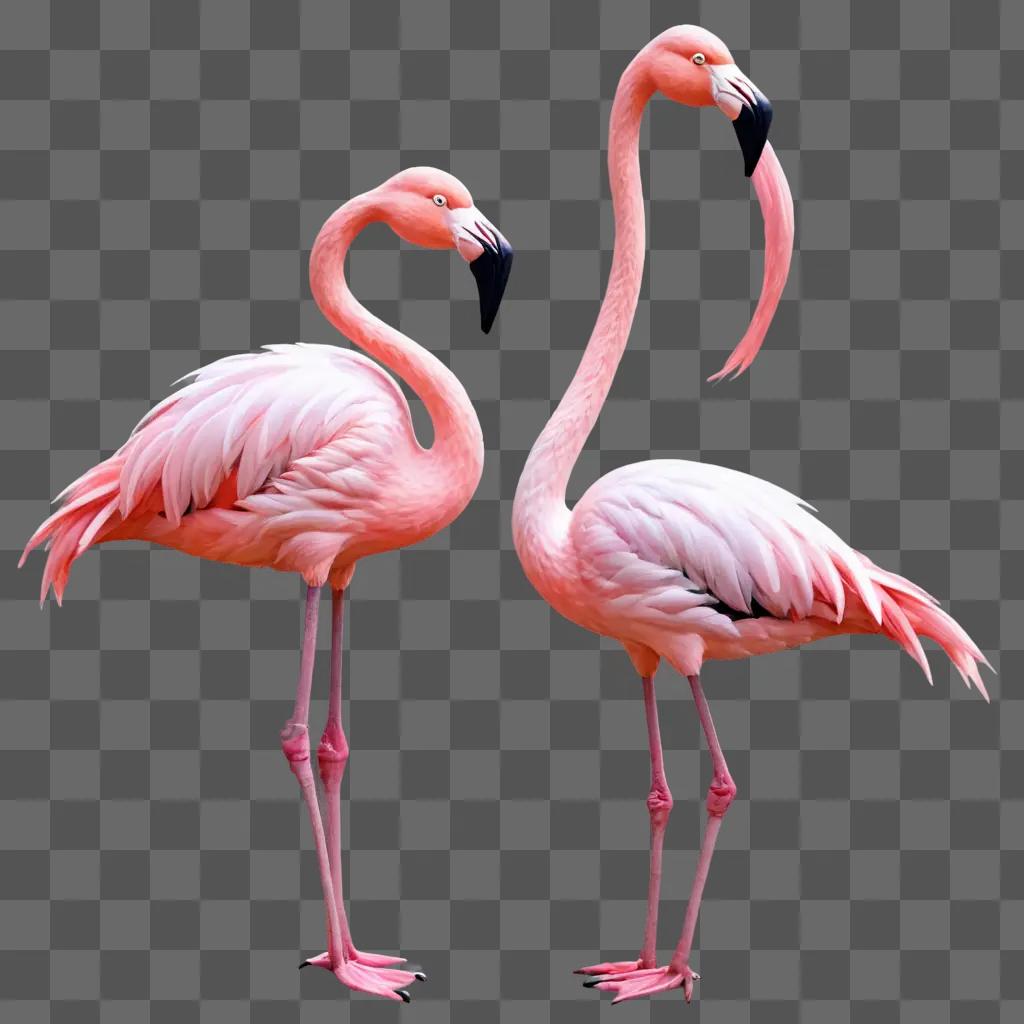 flamingos clipart A pink flamingo stands with its beak open