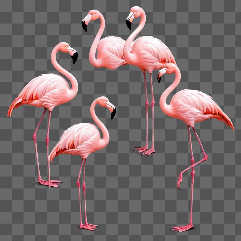 flamingos clipart A pink flamingo wall decoration with a pink background