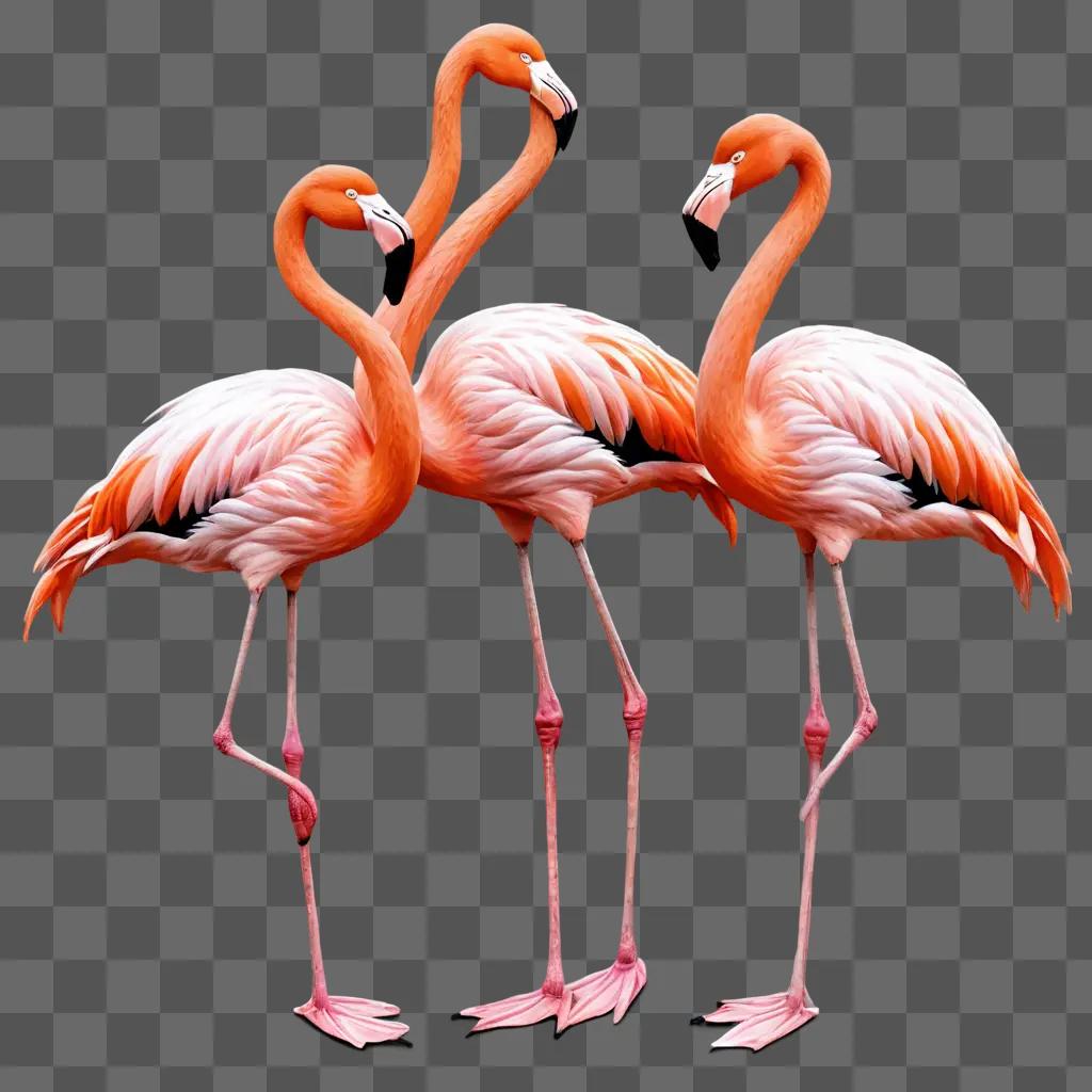 flamingos drawing Three flamingos make a love triangle