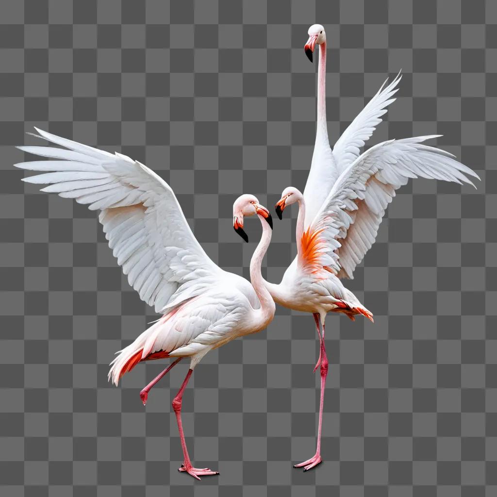 flamingos drawing realistic Two flamingos share a moment of affection