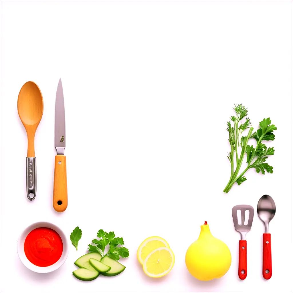 flat lay of kitchen ingredients for a recipe