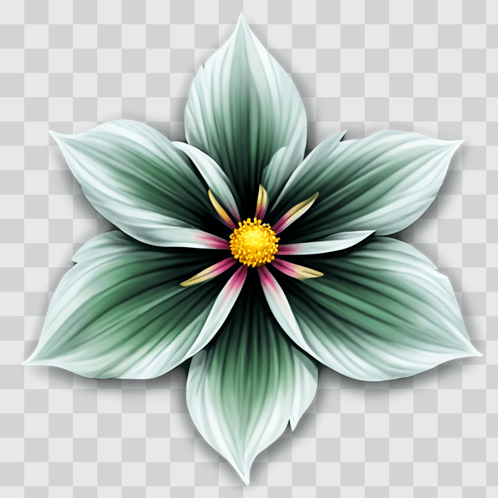 flower drawing colour A digital depiction of a white flower