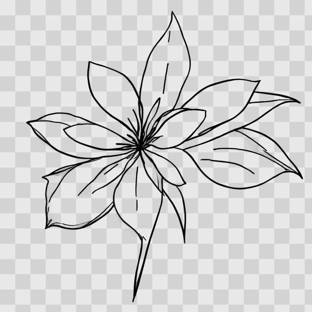 flower drawing simple Black flower design on dark background