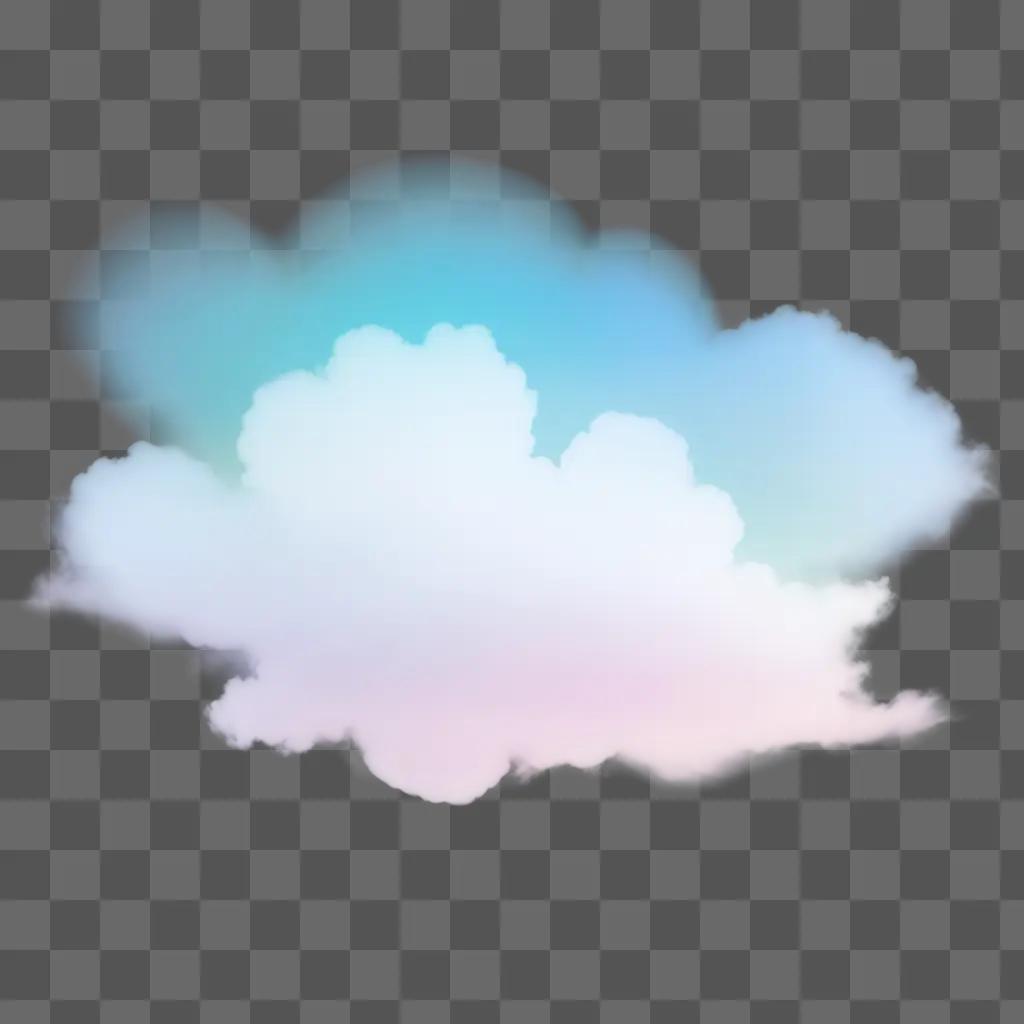 fluffy cloud on a pink and blue background