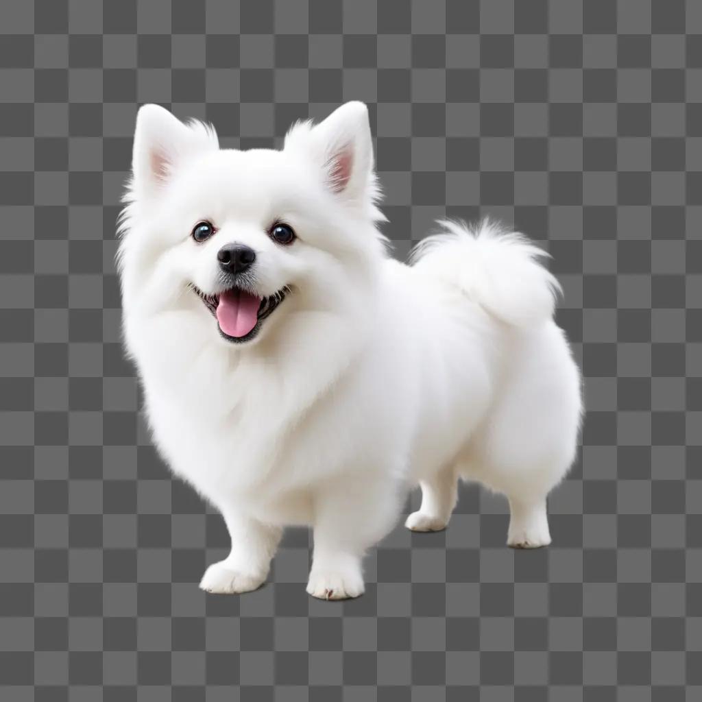 fluffy white doggy posing on the floor