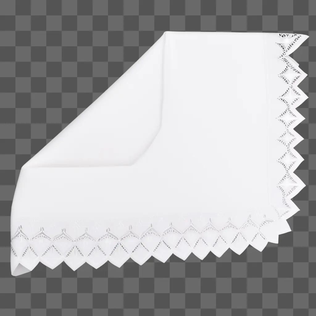 folded white napkin with a diamond pattern