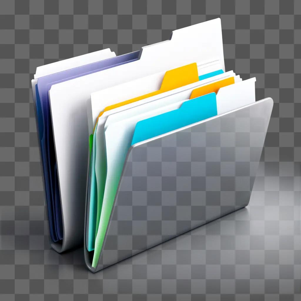 folder with four colored folders inside