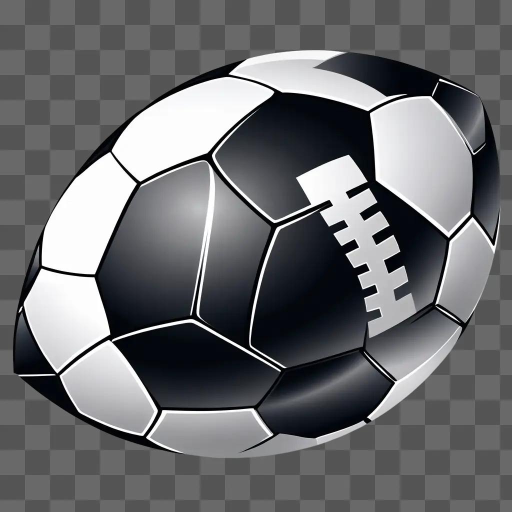 football with a black and white clipart design