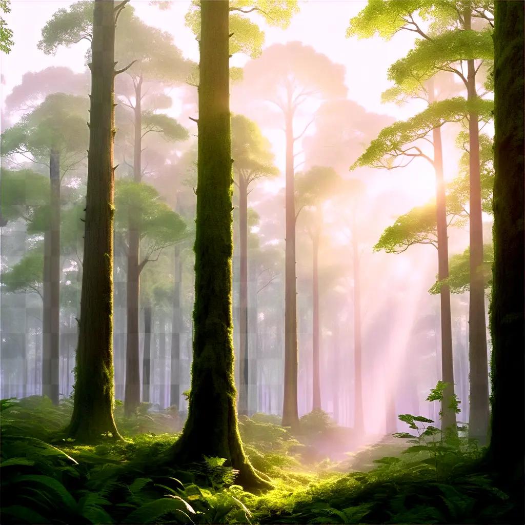 forest with sunlight and greenery