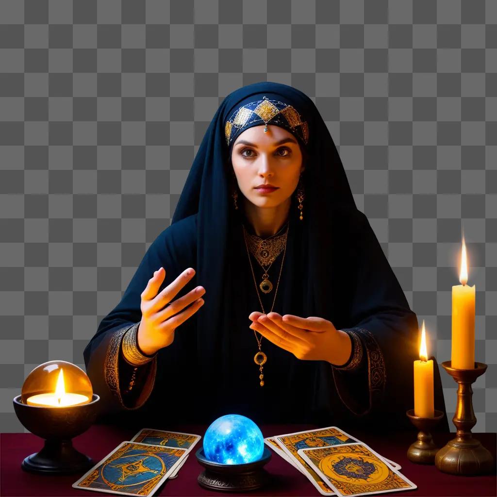 fortune teller reads the tarot cards