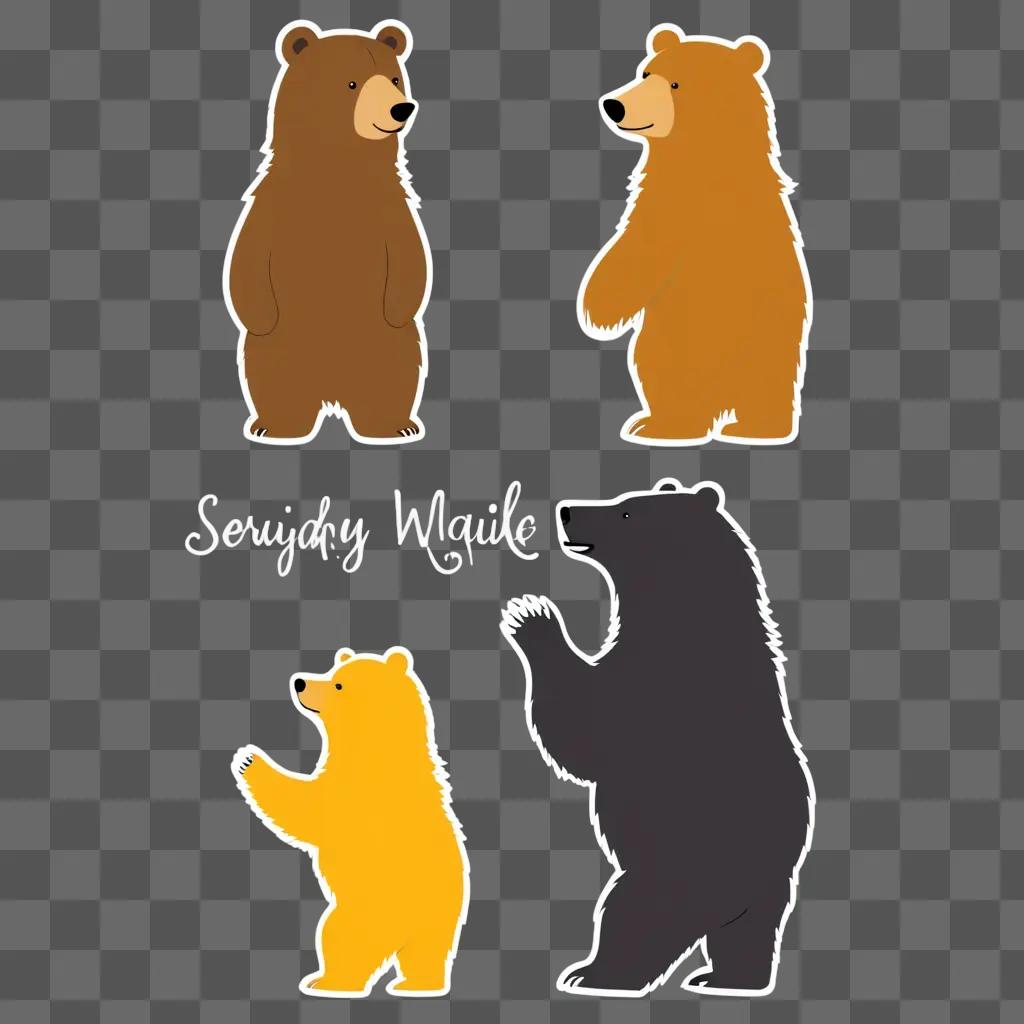 four bears in different poses