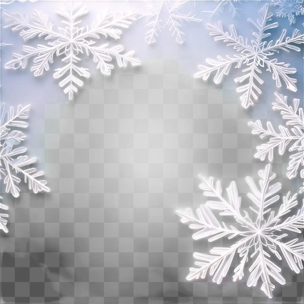 frame of frosty glass snowflakes