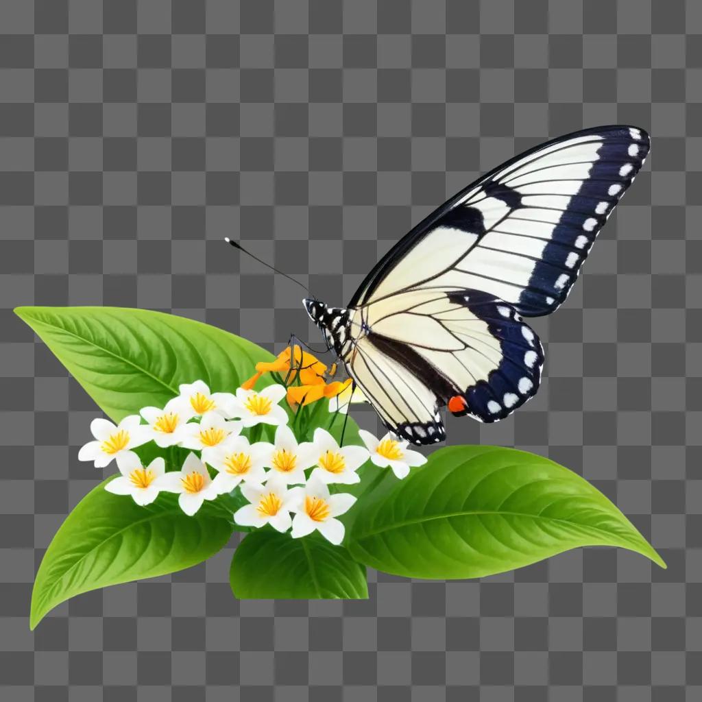 free butterfly is resting on a flower