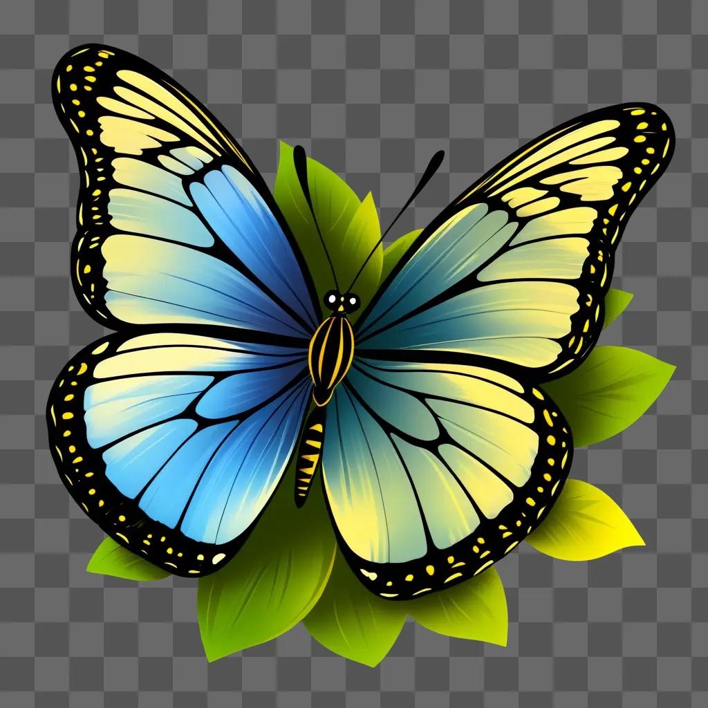 free butterfly on a green background