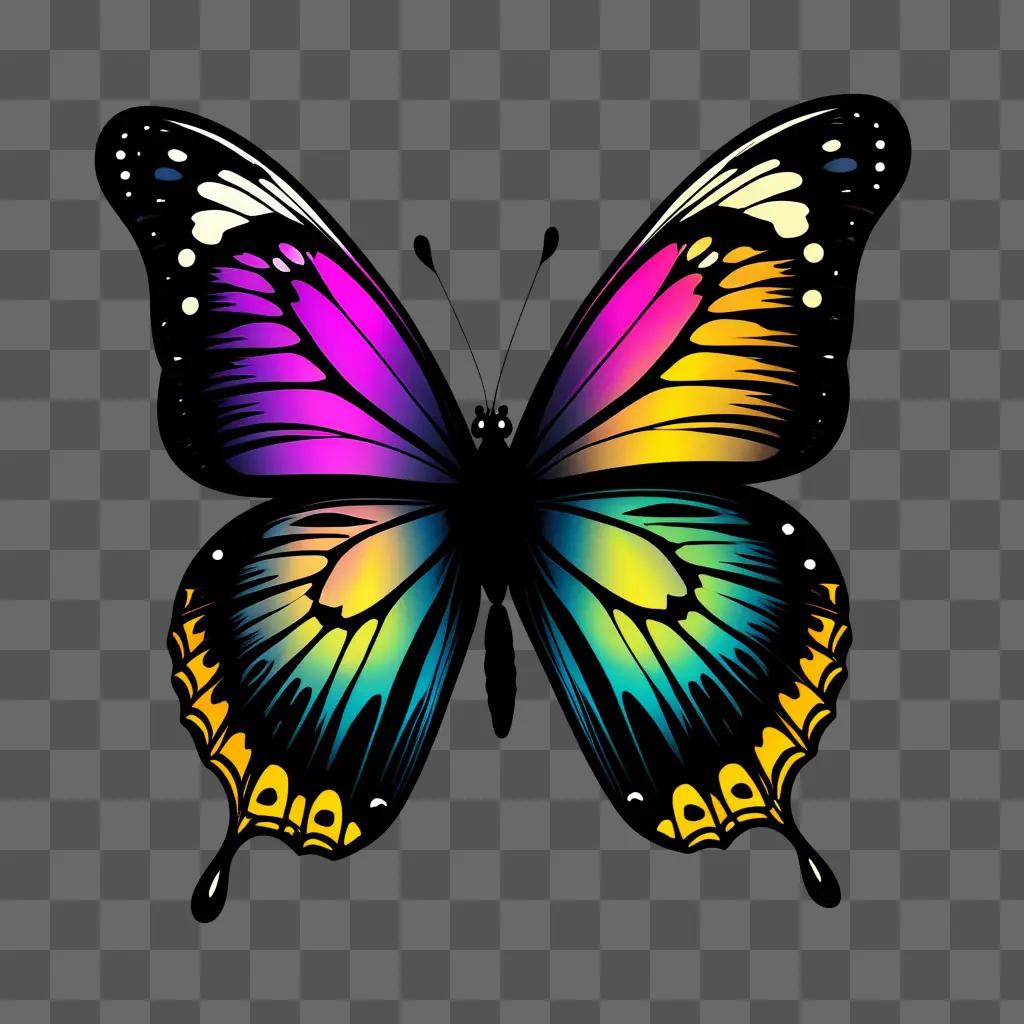 free butterfly with a rainbow pattern