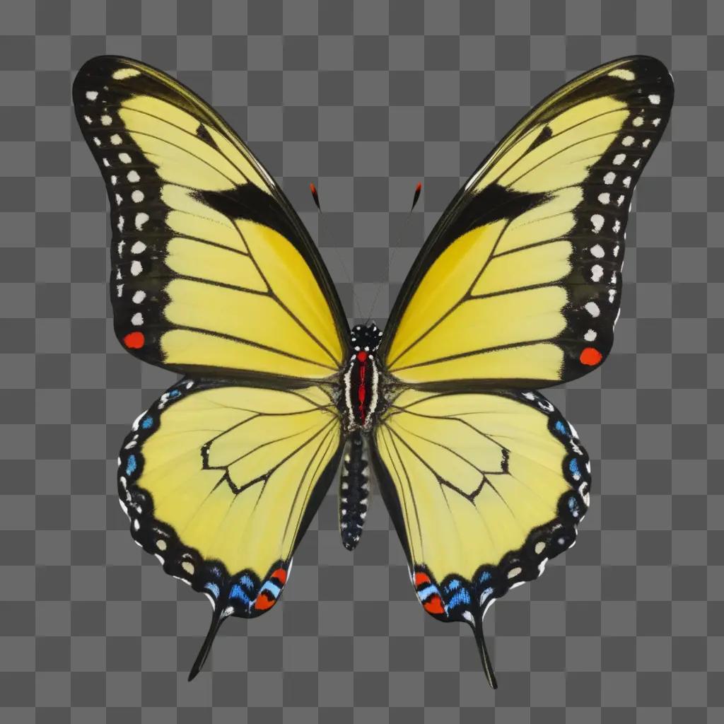 free butterfly with black and yellow wings