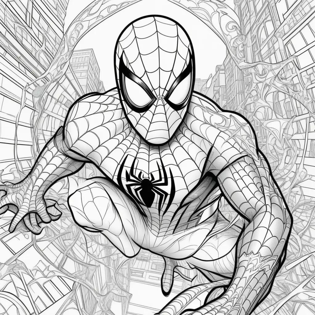 free coloring page featuring Spiderman