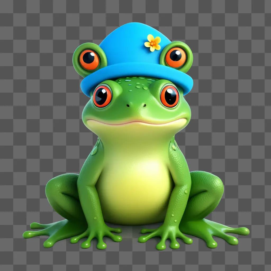 frog with a hat on its head