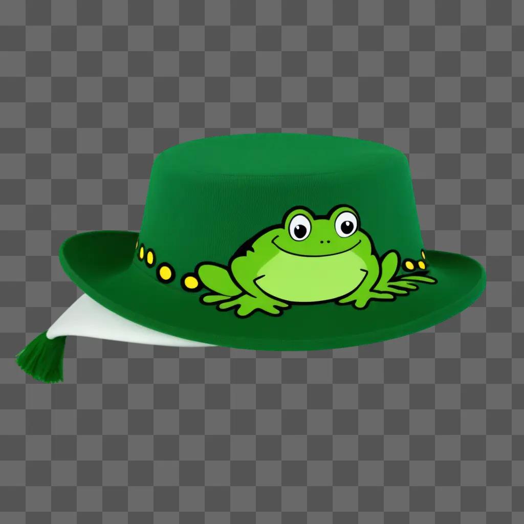 froggy green hat sits on a green background