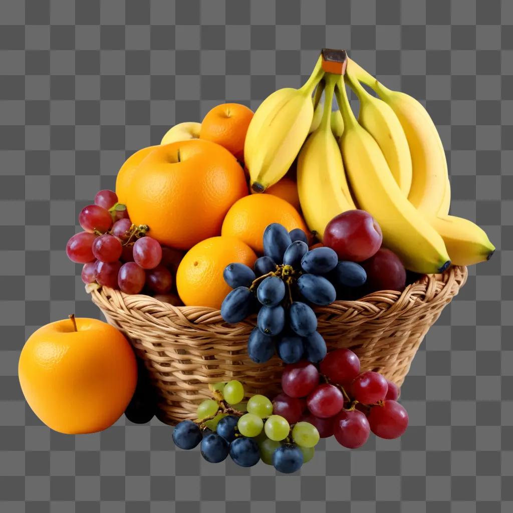 fruit basket filled with various fruits