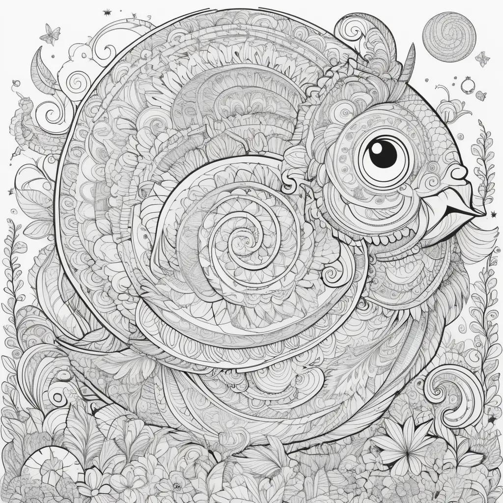 funny cartoon fish on a funny coloring page