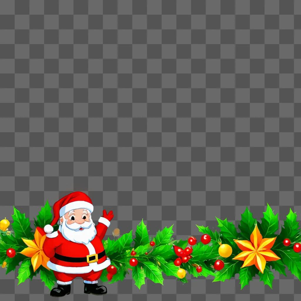 funny christmas background A Santa Claus standing in a Christmas scene