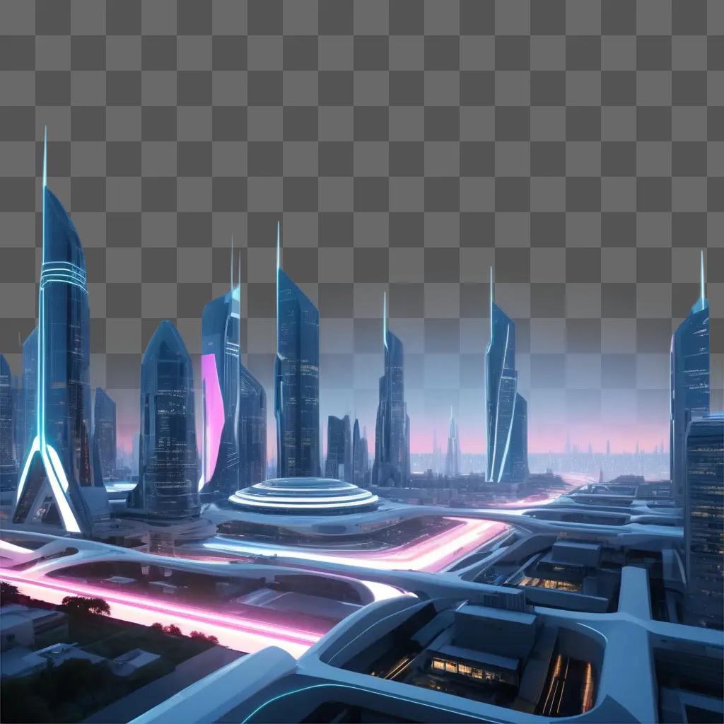 futuristic city is created by generative AI