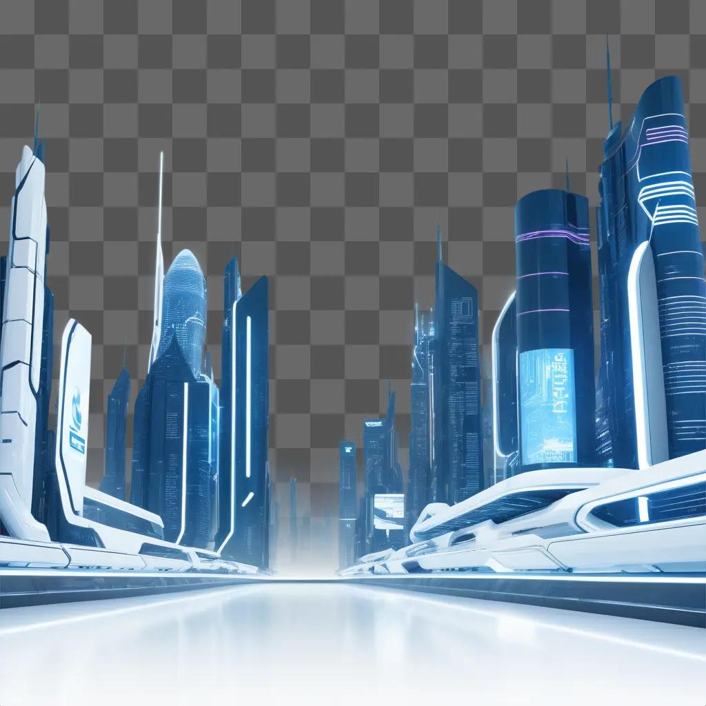 futuristic city skyline with neon lights