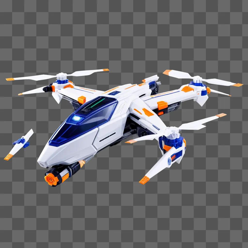 futuristic flying vehicle with a nerd-inspired design