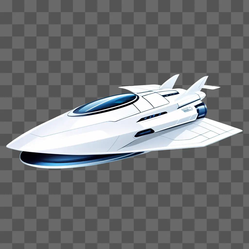 futuristic spaceship design on a blue background