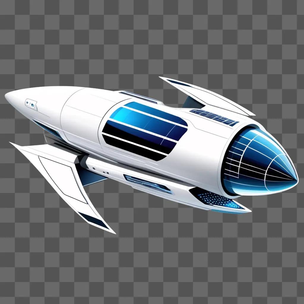 futuristic spaceship with a blue dome and white body