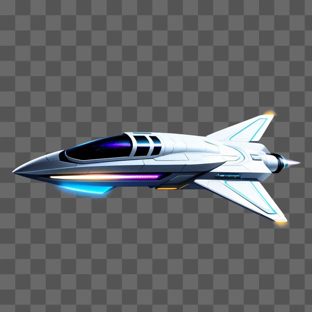 futuristic spaceship with vibrant lights