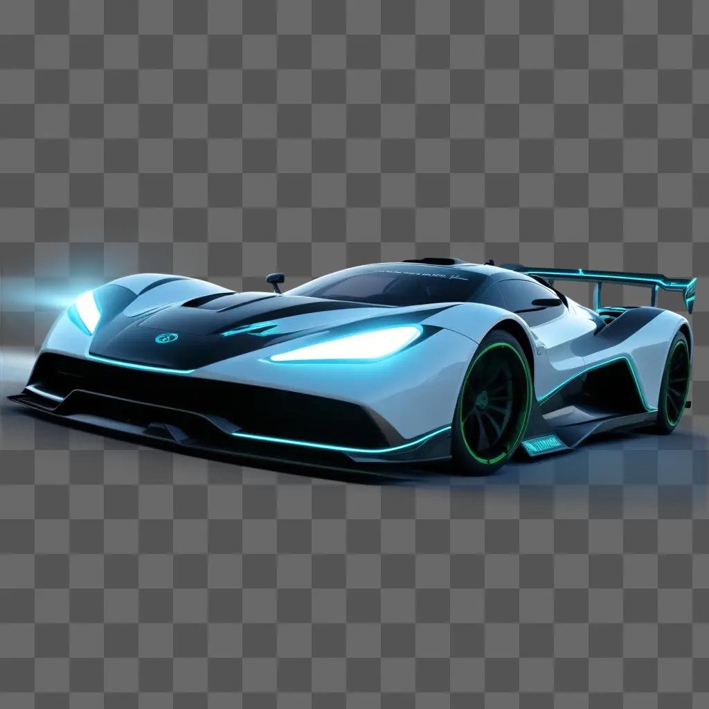 futuristic sports car in a video game